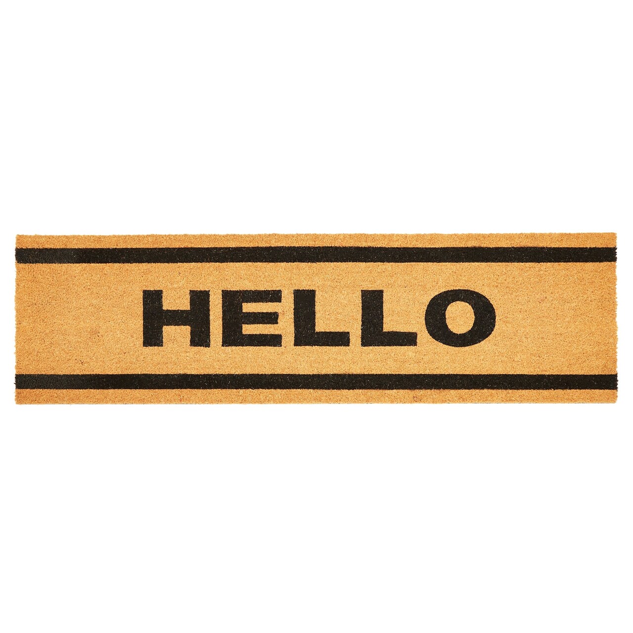 Hello Long Coir Doormat, Welcome Mats Outdoor for Home Entrance with Non-Slip Backing (17x60 In)